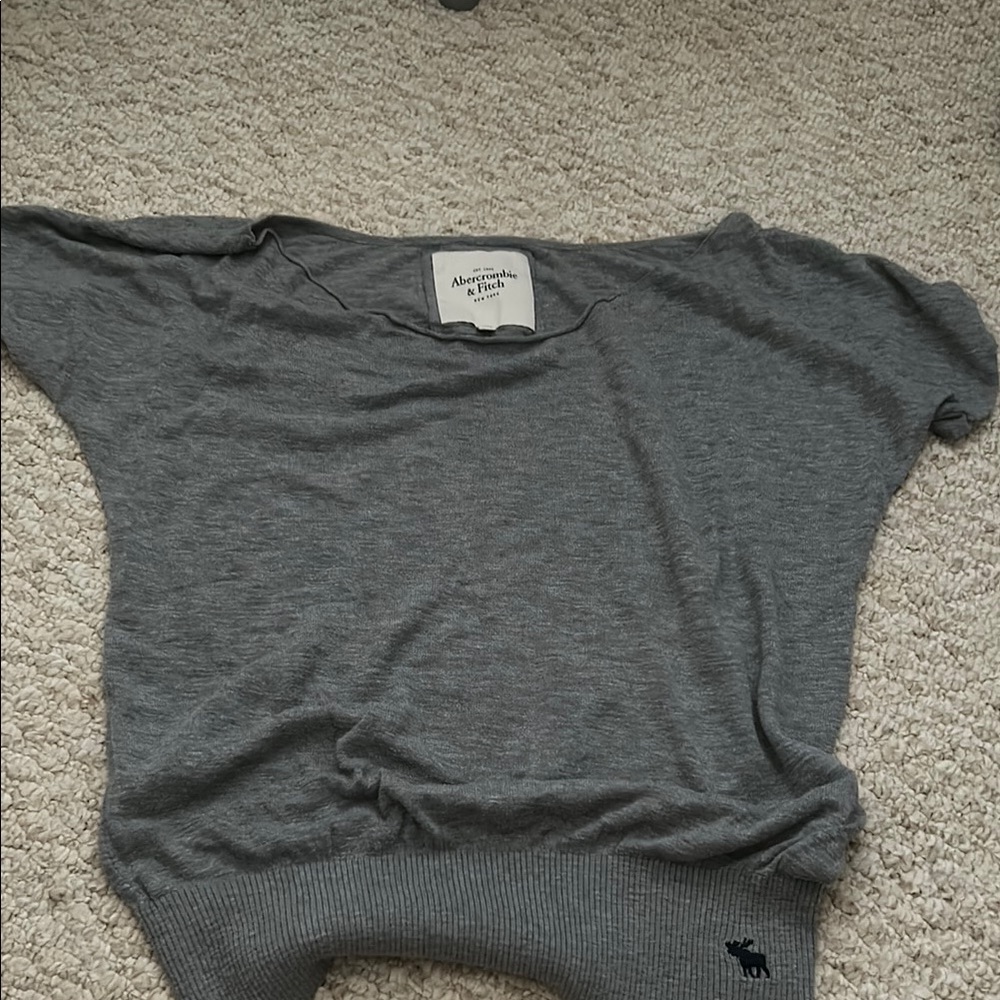Abercrombie & Fitch Charcoal Gray Batwing Top - slouchy - one shoulder
